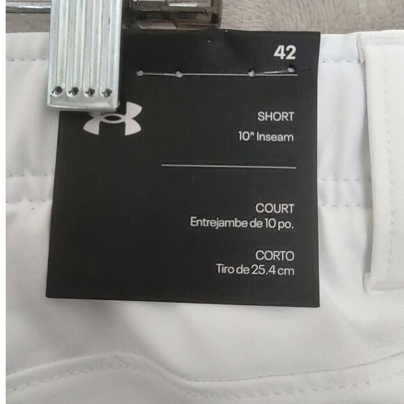 Under Armour, NWT, Mens Golf Shorts White, Size 42 Inseam 10" Pockets Retail $70 - Picture 4 of 14